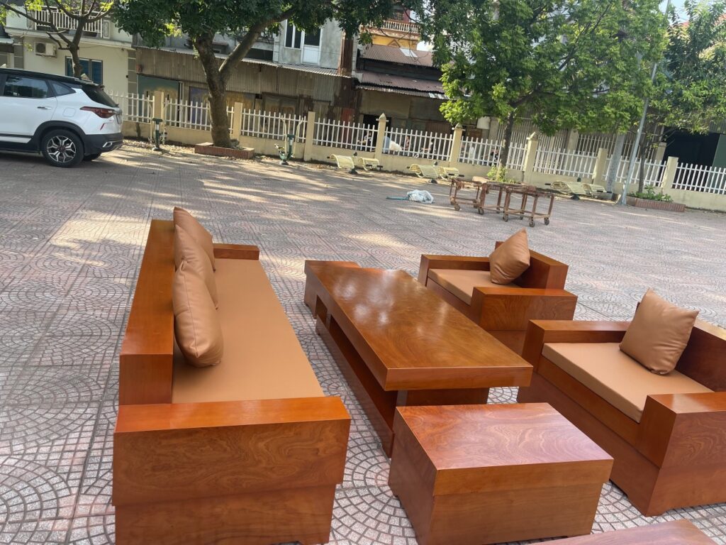 Bộ bàn ghế sofa gỗ hương đá
